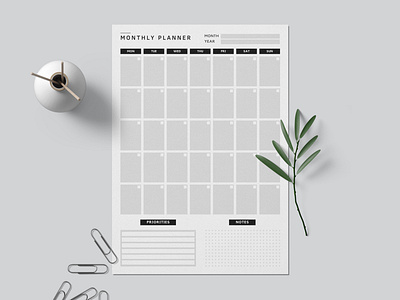 Monthly Planner branding canva design editable elegant graphic design minimal modern monthly monthly planner planner planner page simple start up typography