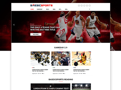 BaesicSports blog landing page sports web site