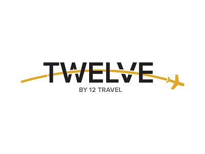 Twelve by 12 Travel 12 airplane company design fly logo mark minimal simple travel twelve