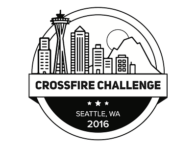Crossfire Challenge Logo Design badge bw crossfire design football graphic design logo sports