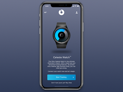 Ziiiro Celeste App Concept clean design minimal sleek tracker ui ux watch