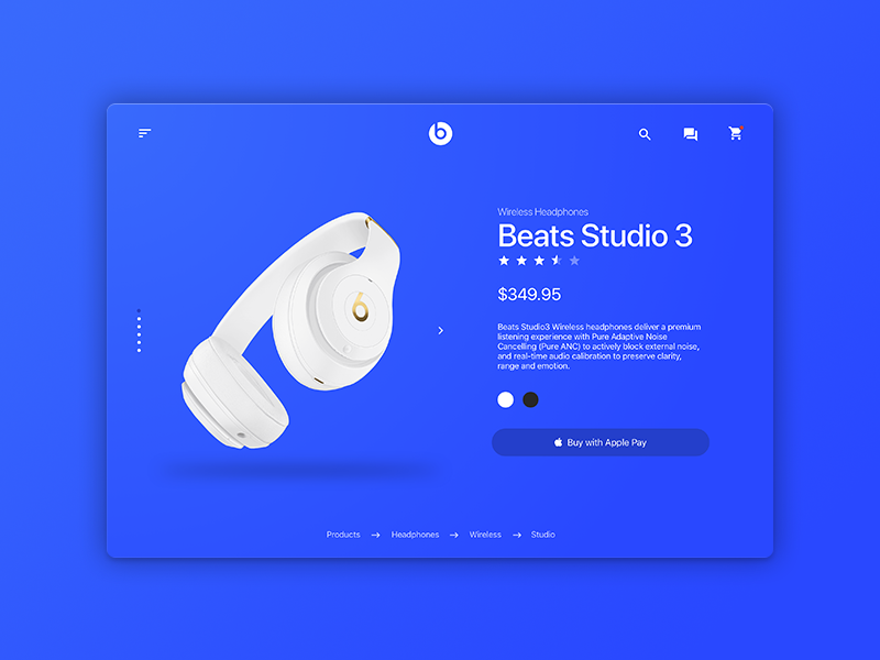 Beats Product Page Redesign redesign headphones light beats minimal website design ux ui