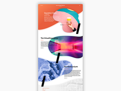 Blobs and Websites — An Exploration blobs clean design exploration gradient harvard magazine minimal web