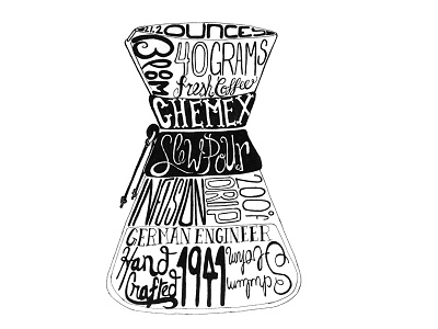 Chemex Love chemex coffee hand drawn illustrations type