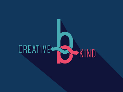 Be Creative Be Kind blue illustration logo pink