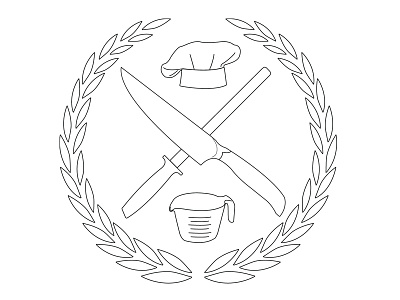 Personal Chef Logo chef illustrator line drawing logo