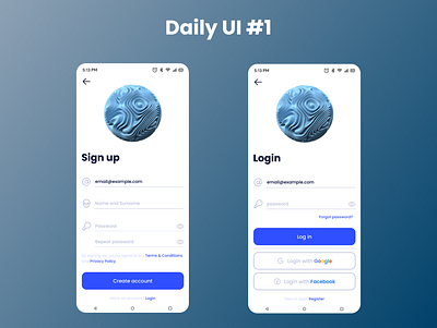 Daily UI #1 Sign up screen app branding dailyui design figma graphic design illustration logo typography ui ux vector