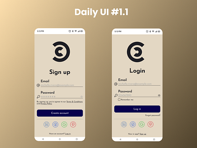 Daily UI #1.1 Sign up screen
