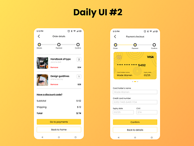 Daily UI #2 Credit card checkout adobexd app dailyui design figma graphic design mobile screen ui ux web