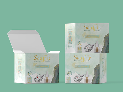 Souffle branding graphic design logo mosquitoes repellent packaging