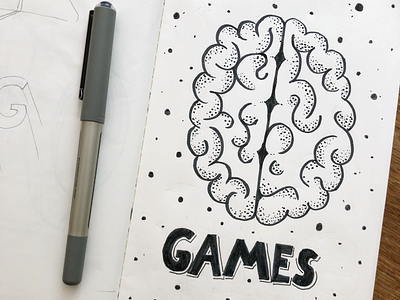 Mind games 🙃 brain dots freehand games lettering mind paper pen typography