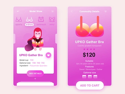 Bra purchase bra fun illustration shopping ui sexy ux