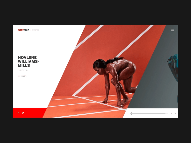 ESPN Body Issue 2017 animation branding photography sports sports logo ueno uiux webdesign website