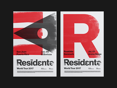 Residente Tour Posters 2017 branding helvetica hiphop latin poster red residente