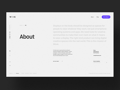 Wove — About Page
