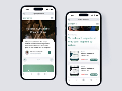 Ecommerce Website - Georganics beauty branding design e commerce health medicine mobile mobile design responsive website toothpaste typography ui ux web web design website
