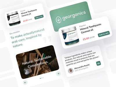 Ecommerce UI elements - Georganics beauty branding design e commerce health medicine mobile responsive ui ui elements ui kit ux web design website