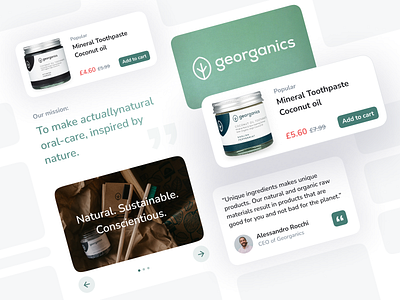 Ecommerce UI elements - Georganics