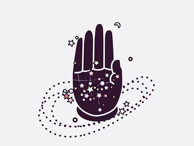 palm prints cute hand illustration mysterious palm prints sketch star