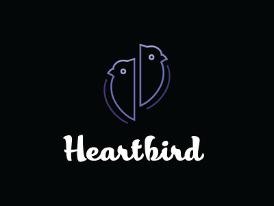 Heart Bird Logo bird heart illustration logo purple veripery
