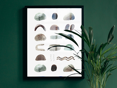 Shapes geometrical poster print rock rocks shapes texture wall wallpaper watercolor