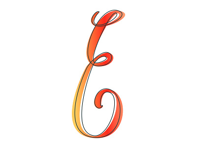 E From The Elephant e hand written letter lettering