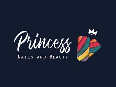 Princess Nail And Beauty beauty color crown logo nail nails princess