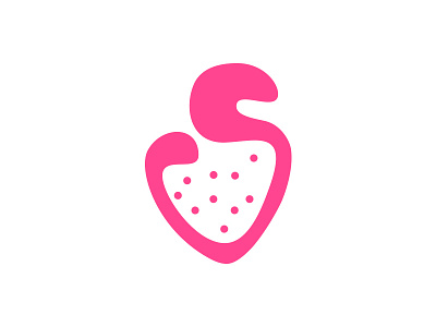 Si is for Strawberry dailylogochallange letter s lettering logo single letter logo strawberry strawberryluna