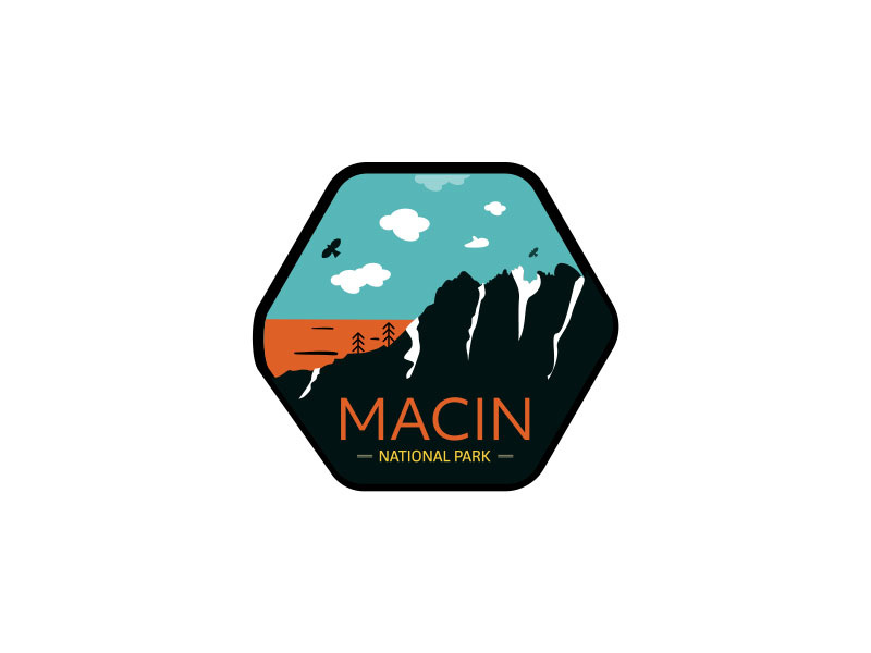 Macin logo illustration park national badge mountain macin dailylogochallange
