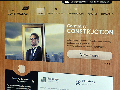 Construction design menu navigation template texture wood