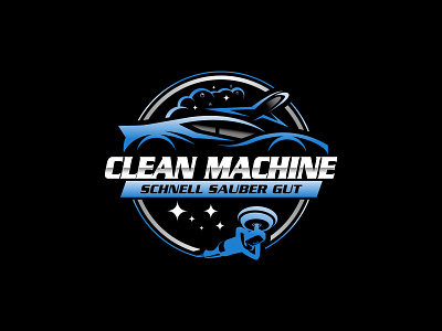 Detailing logo design for clean machine car clean logo car detailing logo car wash logo creative logo detailing logo