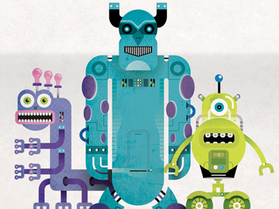 Monsters University • Robots character design disney machines monsters pixar randall sullivan university wazowski
