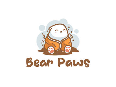 Bear Paws Cute Logo animal bear bear paws branding cute bear cute mascot illustration logo masacot
