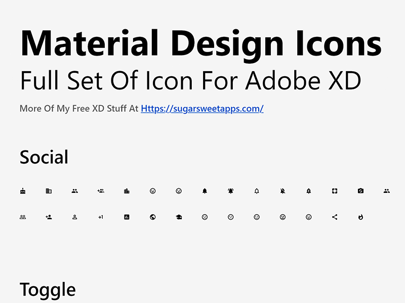 Material Design Icons Set For Adobe Xd adobe xd icon icon set icons material design ui