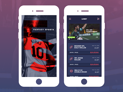 Fantasy Sports App android app fantasy flat football games ios iphone app nba nfl sports ui