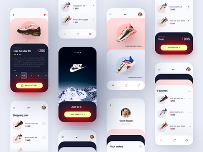 Nike • Store App Concept app branding button design gradient mobile mobile app mobile design nike order shoe shoes shop sneaker store trends ui ux
