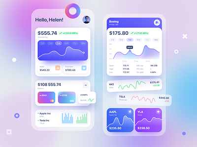 Invest Widgets analitycs app apple business capital card cards ui chart design graphic invest mobile money tesla trade trading ui ux wallet widget