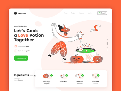 Happy Halloween 2020 button celebrate cook design dribbbleweeklywarmup helloween illustration landing love moon poison potion pumpkin scary spooky trends ui ux web witch
