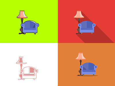 Come and sit illustration light shadow sofa vector