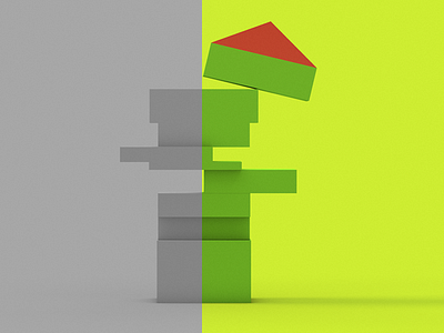 To build a home 3d c4d cinema4d color design game house ilustration