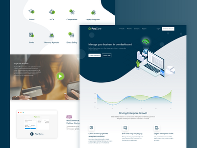 PayCore adobexd landing page ui ui ux uidesign uiux ux design