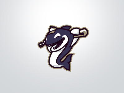 [ SELL ] Orca Baseball Mascot angler badge baseball bat emblem esports game games gaming graphics logo mascot orca shark sport sports team whale