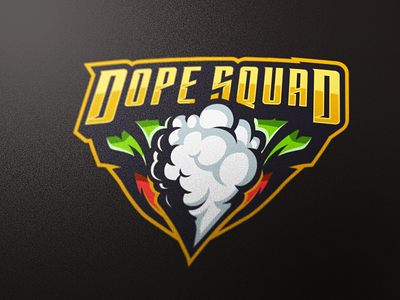 Dope Squad badge cloud emblem esports fog logo rasta sports team tournament weed