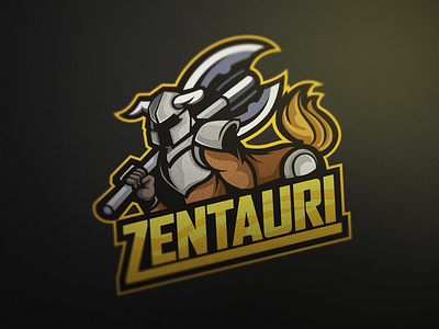 Zentauri badge centaure emblem esports knight logo myhtical paladin sports team warriro