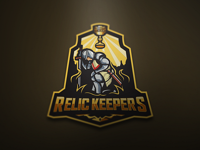 Relic Keeper badge emblem esports knight logo myhtical paladin relic sports team warriror
