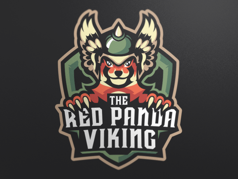 The Red Panda Viking red panda viking panda badge emblem logo team sports esports