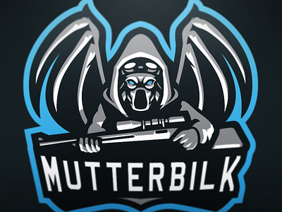 Mutterbilk badge bat dragon emblem esports ghost logo mascot sniper sports team