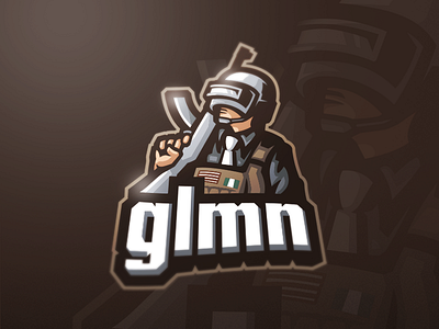 PUBG [ glmn ] badge emblem esports gun gunner logo mascot pubg ranger sports strike team
