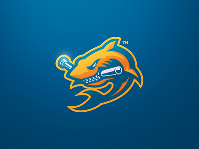[ SOLD ] Shark aqua badge baseball brand emblem esports fish font game games gaming graphics logo mascot shark shark tank sports team typography