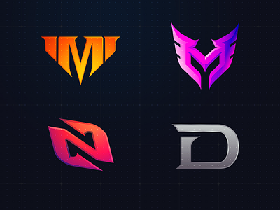 4 Initial Logo E Sports Team d esportlogo esports games gameshow gaming initial letter m mark n sport sports stream twitch type